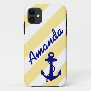 CAPA PARA iPhone 11 PREPARE FITAS AMARELAS AZUIS E COR O SEU NOME