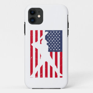Capa Para iPhone 11 Presente da Equipe de Beisebol da Bandeira America