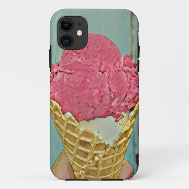 Capa Para iPhone 11 presente de aniversário de sorvete (Verso)