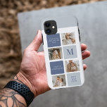 Capa Para iPhone 11 Presente de Dia de os pais Feliz Azul e Foto de Co<br><div class="desc">Foto de Colagem Moderna e Presente de Dia de os pais Feliz Azul é um presente personalizado e atencioso para celebrar o homem especial em sua vida no Dia de os pais. O presente inclui um quadro fotográfico de colagem bem projetado com espaço para várias fotos, permitindo que você capture...</div>
