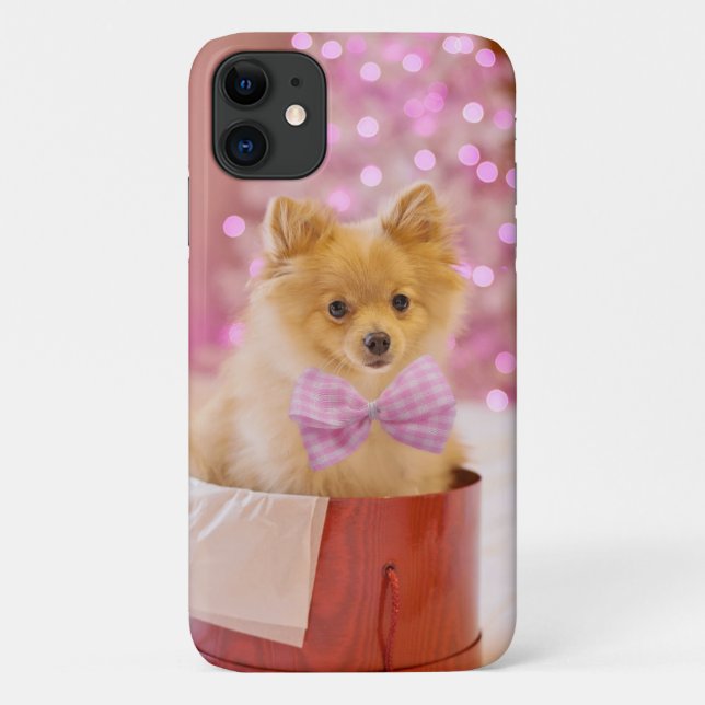 Capa Para iPhone 11 Presente de Natal Cachorro Filhote (Verso)