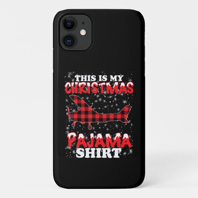 Capa Para iPhone 11 Presente no Plano Aéreo Funny Pajama de Natal (Verso)