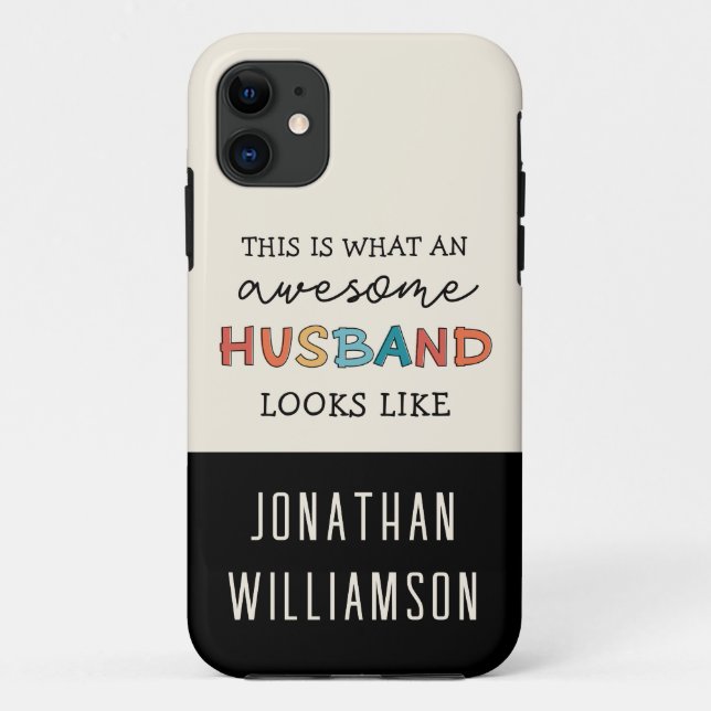 Capa Para iPhone 11 Presentes De Marido Engraçado Personalizados (Verso)