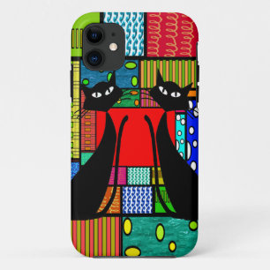 Capa Para iPhone 11 Presentes lunáticos da arte do gato