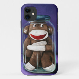 Capa Para iPhone 11 Preservando a infância com macaco da peúga