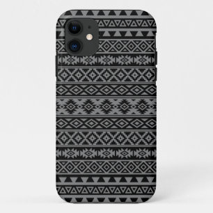 Capa Para iPhone 11 Preto & cinzas estilizados astecas do teste padrão