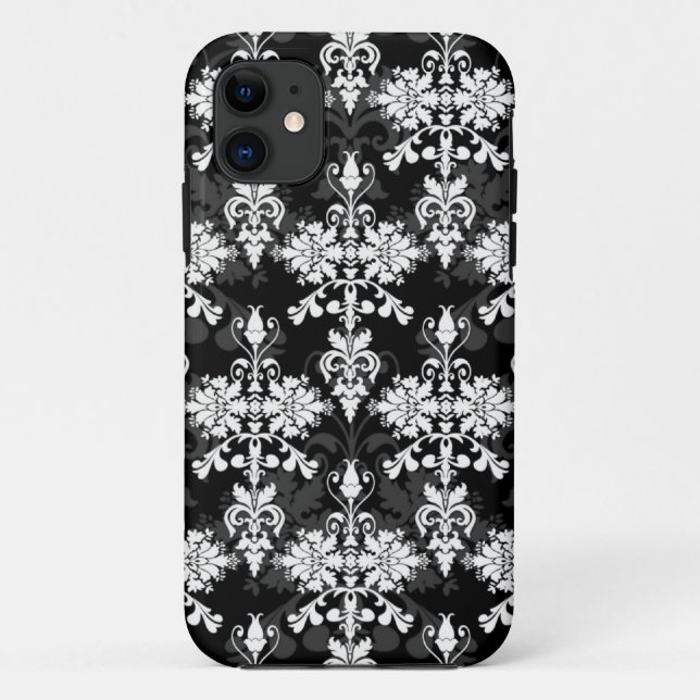 Capa Para iPhone 11 Preto e Branco Duplo Damasko (Verso)
