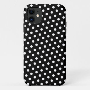 Capa Para iPhone 11 Preto e branco Padrão de Bolinhas iPhone 5 Caso