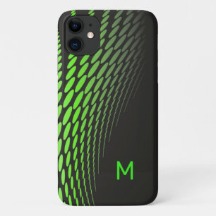 Capa Para iPhone 11 Preto Moderno e Neon Verde