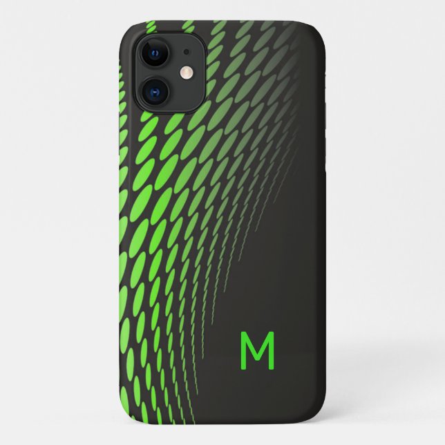 Capa Para iPhone 11 Preto Moderno e Neon Verde (Verso)
