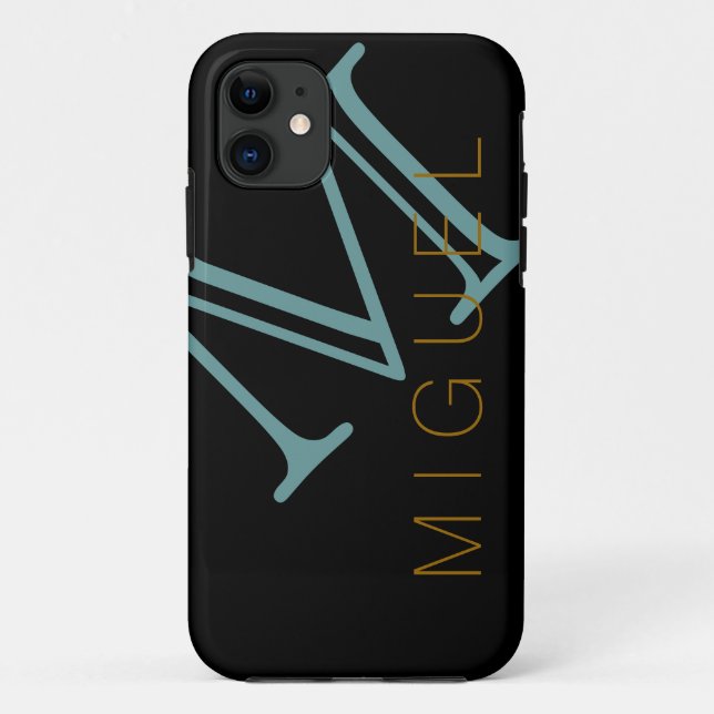Capa Para iPhone 11 preto monograma (Verso)