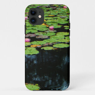 Capa Para iPhone 11 preto no lótus rosa