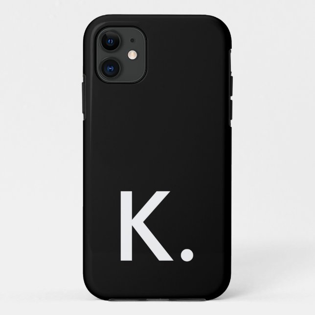 Capa Para iPhone 11 Preto preto simples e minimalista (Verso)