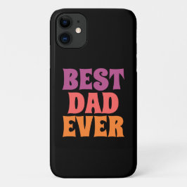 Capa Para iPhone 11 preto & roxo retrô melhor pai de todos os tempos c