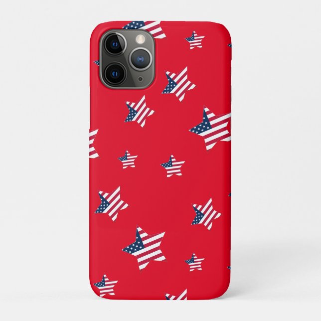 Capa Para iPhone 11 Pro 4 de julho patriótico, partido estrelado na améric (Verso)
