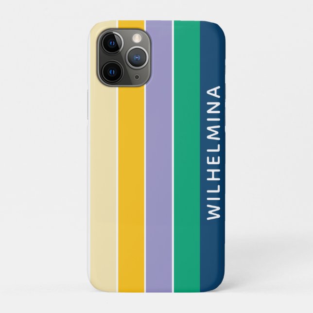 Capa Para iPhone 11 Pro 5 Linhas Coloridas Personalizadas (Verso)