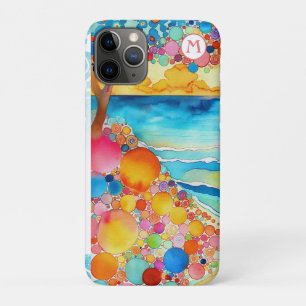 Capa Para iPhone 11 Pro *~* 5 Watercolor Sea Beach Umbrella