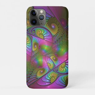 Capa Para iPhone 11 Pro A Abstrato de Arte Fractal Colorida Luminosa