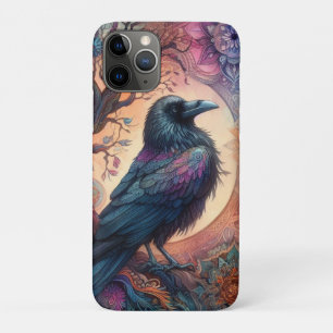 Capa Para iPhone 11 Pro A Árvore Crow da Vida Mandala Pagan