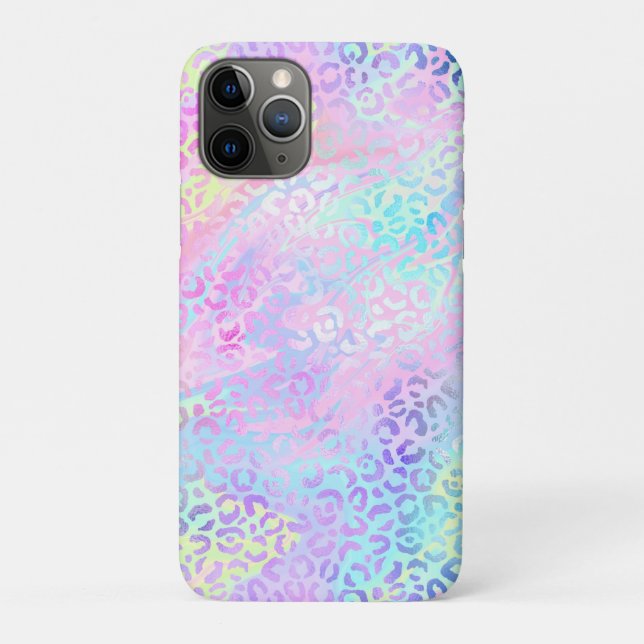 Capa Para iPhone 11 Pro A Série Leopardo Iridescente Design 10 (Verso)