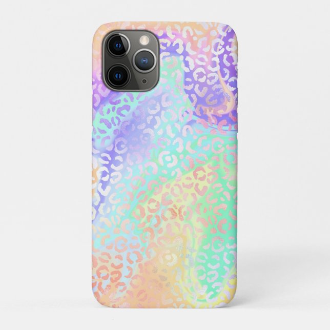 Capa Para iPhone 11 Pro A Série Leopardo Iridescente Design 3 (Verso)