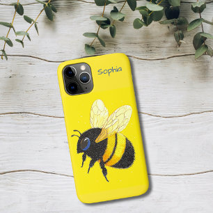 Capa Para iPhone 11 Pro Abeja Melífera no Amarelo