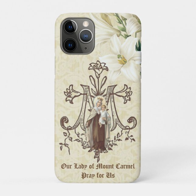 Capa Para iPhone 11 Pro Abençoada Virgem Mãe Maria Monte Carmel (Verso)