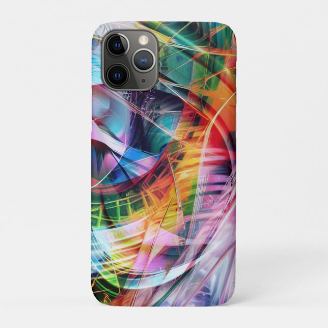 Capa Para iPhone 11 Pro Abstração de Linhas Dinâmicas (Verso)