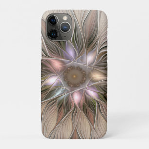 Capa Para iPhone 11 Pro Abstrato Beige Brown Floral Fractal