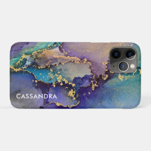 Capa Para iPhone 11 Pro Abstrato de álcool Dourado multicolor