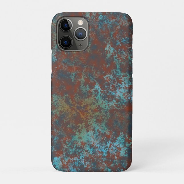 Capa Para iPhone 11 Pro Abstrato de mármore vermelho e azul (Verso)