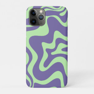 Capa Para iPhone 11 Pro Abstrato de Púrpura do Padrão de Supressão Líquida