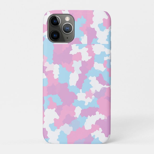 Capa Para iPhone 11 Pro Abstrato do Camo Branco Azul Rosa (Verso)