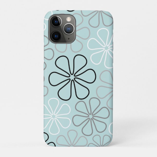 Capa Para iPhone 11 Pro Abstrato Grande Flor Descreve BWG+Duck Egul (Verso)