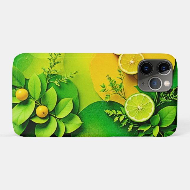 Capa Para iPhone 11 Pro Abstrato Lemon Limão Nature Art (Verso (horizontal))