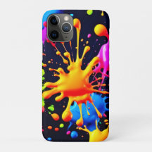 Abstrato Neon Paint Splash Trabalho de arte