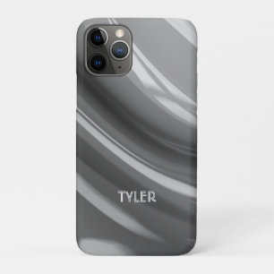 Capa Para iPhone 11 Pro Abstrato preto e branco, nome branco em texto