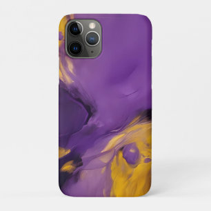 Capa Para iPhone 11 Pro Abstrato Roxo e Dourado