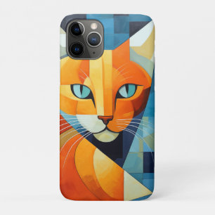 Capa Para iPhone 11 Pro Abstrato Whiskers: Gato Laranja
