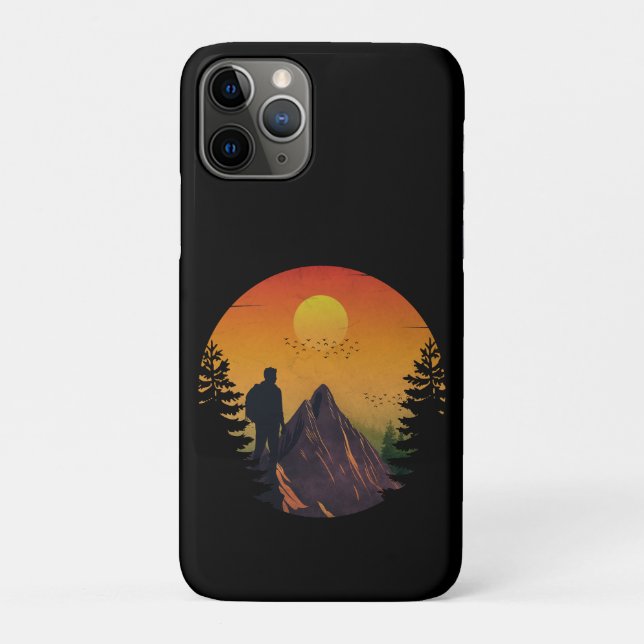 Capa Para iPhone 11 Pro Acampamento natureza pôr do sol (Verso)
