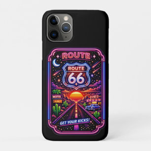 Capa Para iPhone 11 Pro Acessório de telefone pôr do sol neon da rota 66 r