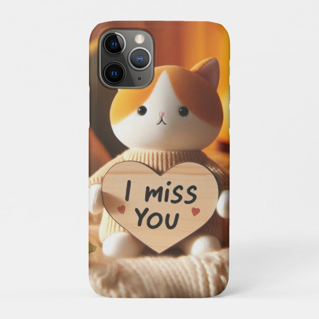 Capa Para iPhone 11 Pro Adequação de Gatos Adorável com Mensagem Sensível (Verso)