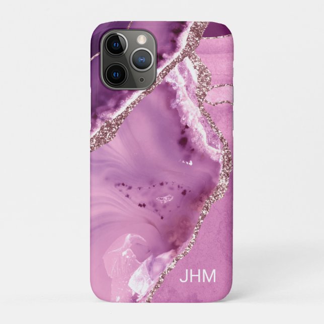 Capa Para iPhone 11 Pro Ágata Roxa Elegante (Verso)
