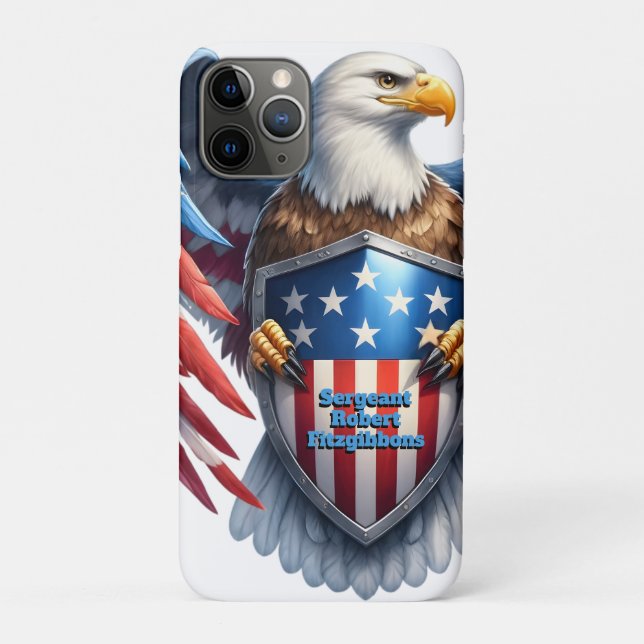 Capa Para iPhone 11 Pro Águia Americana Patriótica (Verso)