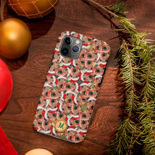 Capa Para iPhone 11 Pro Airedale Terrier Verde Dourado Cachorro Fofo Natal