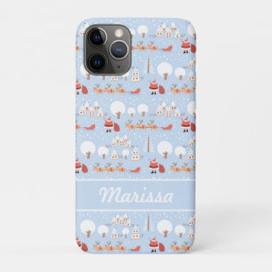 Capa Para iPhone 11 Pro Aldeia de Natal dos Papais noeis Festivos e Reinde