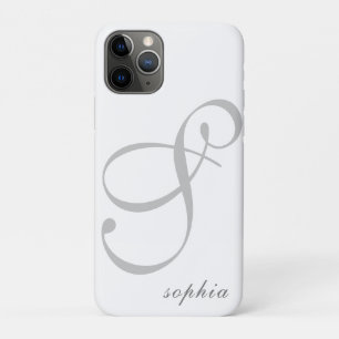 Capa Para iPhone 11 Pro Alfabeto de Nome Elegante Personalizado Moderno
