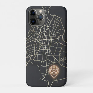 Capa Para iPhone 11 Pro Alfinete de Mapa de Futebol Minimalista em Linha d