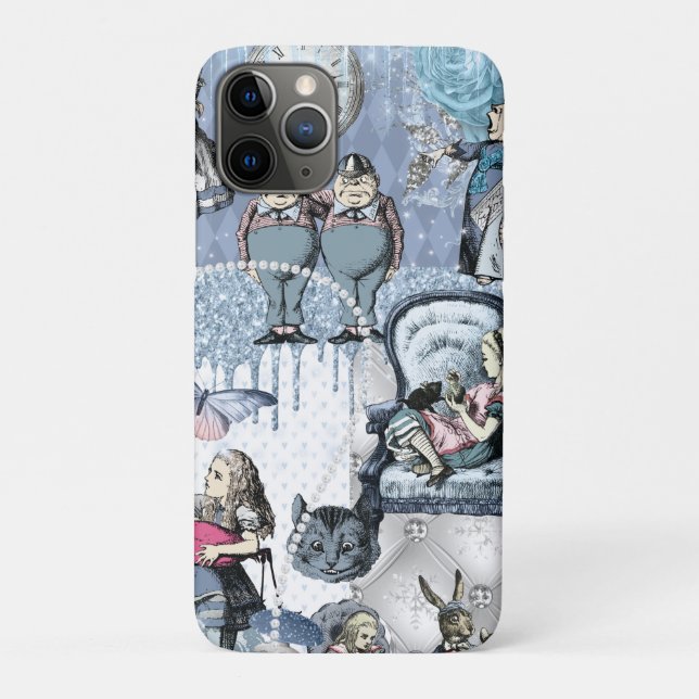 Capa Para iPhone 11 Pro Alice legante no azul da Terra das Maravilhas (Verso)