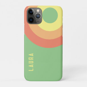 Capa Para iPhone 11 Pro Alvo do Arco-Íris Personalizado - verde, Peach